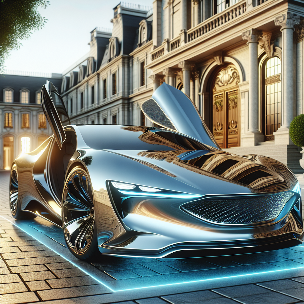 Realistic image of a modern high-end car in a luxurious setting.