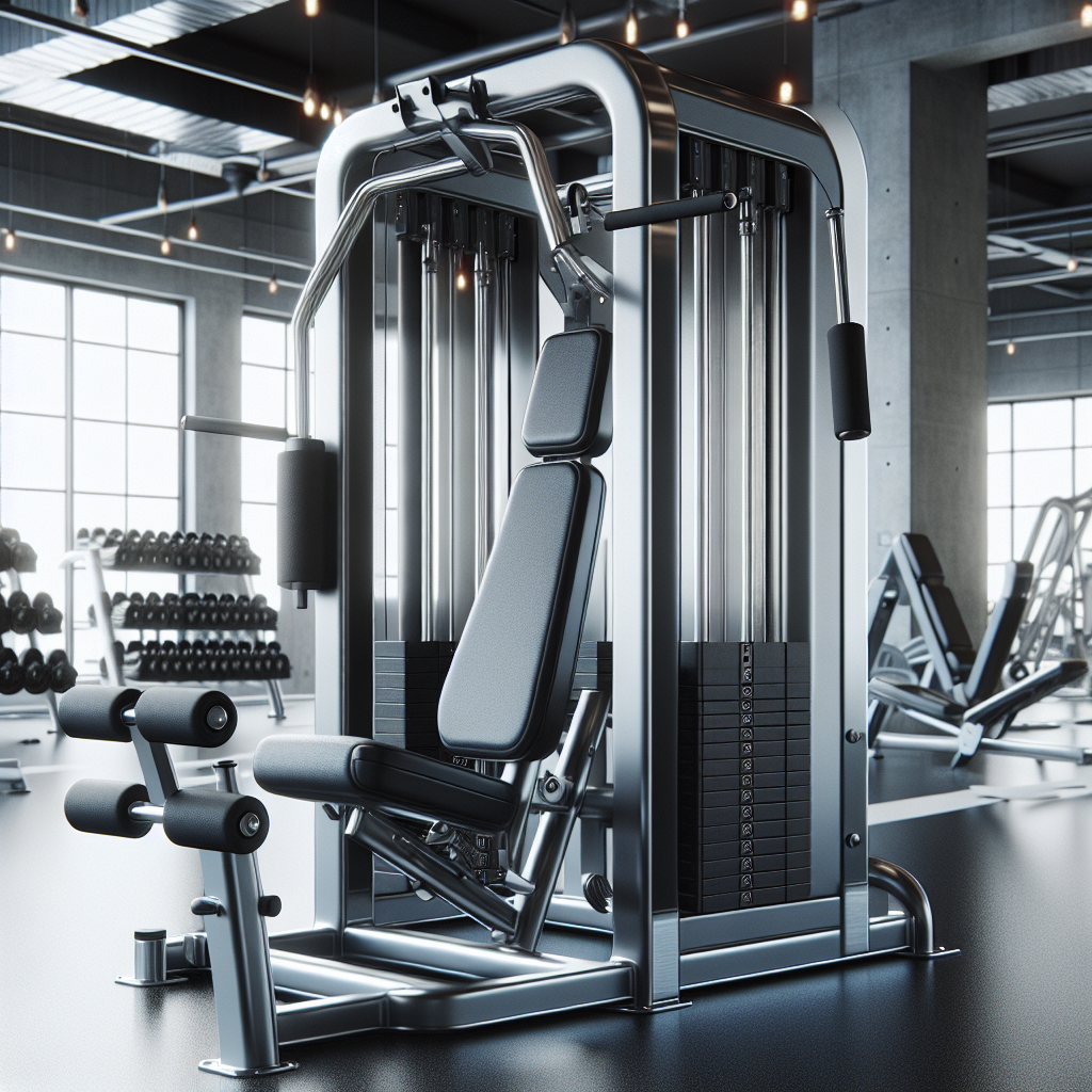 A detailed Hammer Strength machine in a bright, modern gym, focusing on the design and maintenance quality of the equipment.