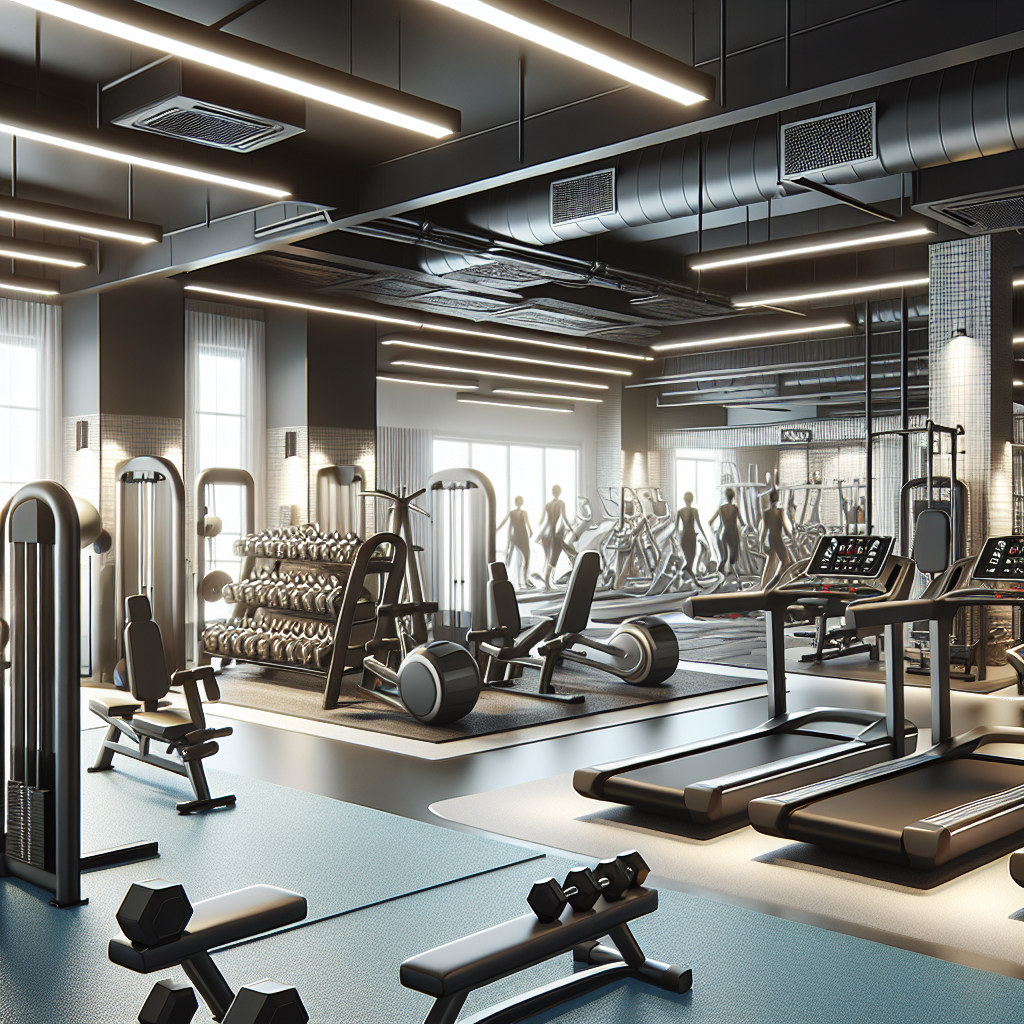 A fully-equipped gym with modern commercial and residential fitness solutions.