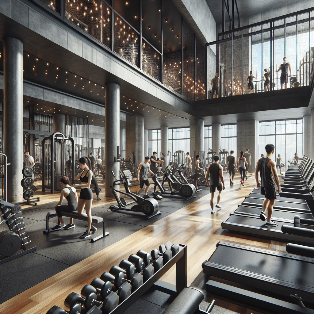 A modern commercial gym filled with a variety of professional-grade gym equipment.