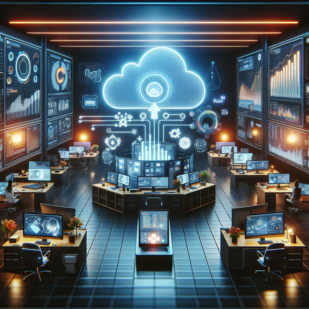 Realistic depiction of GCP risk management in a modern office setting.