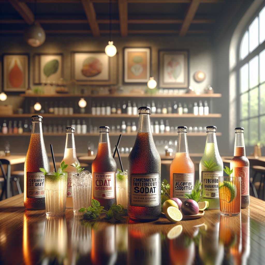 An assortment of innovative beverages on a wooden table.