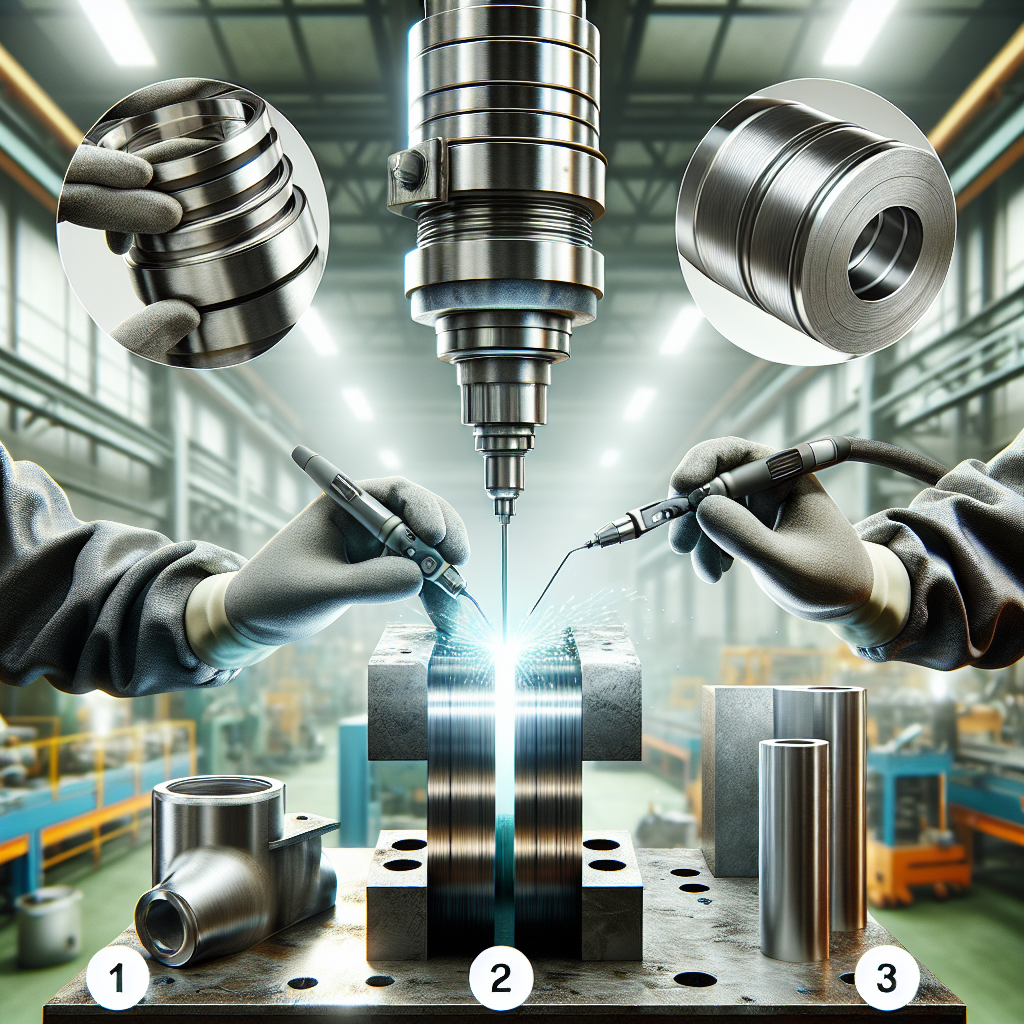 Illustration of sustainable metal bonding techniques in a manufacturing setting.