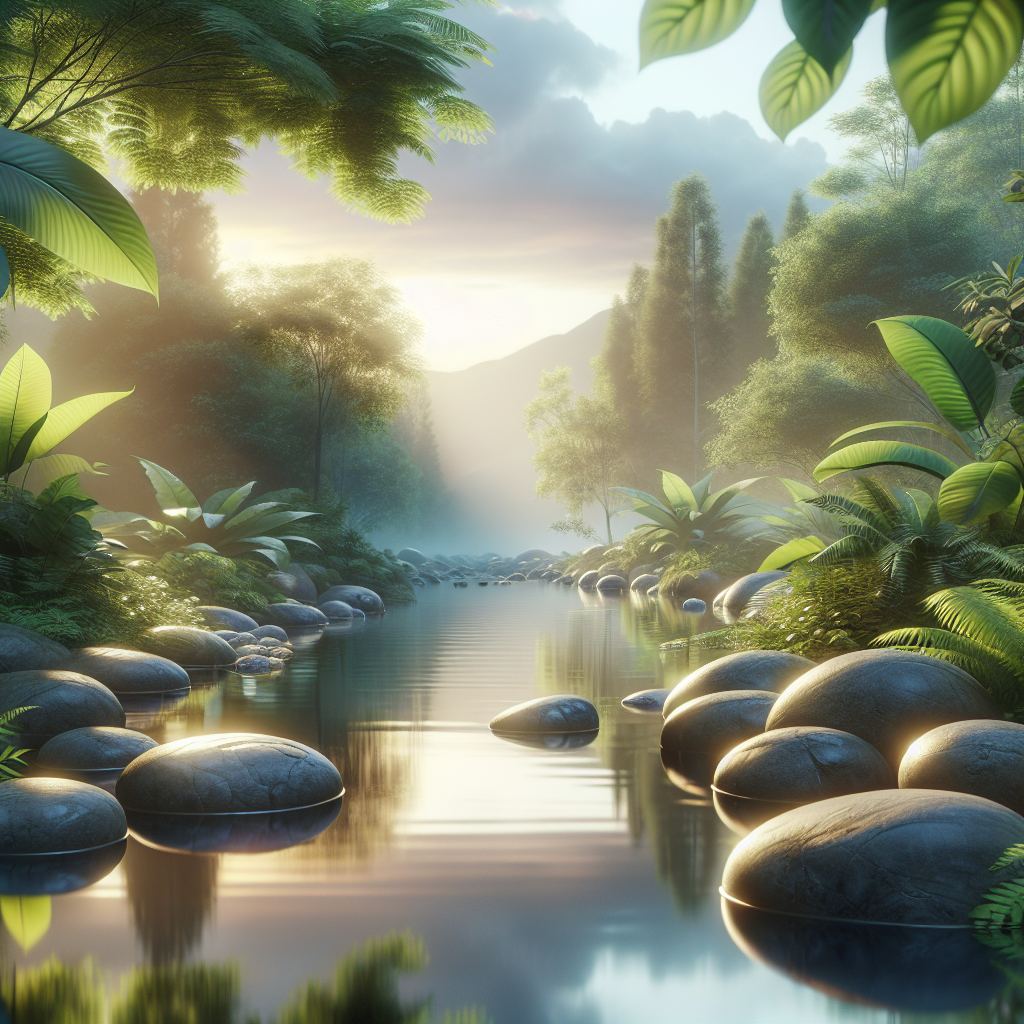 A realistic and tranquil scene promoting mental wellness, inspired by the given URL.