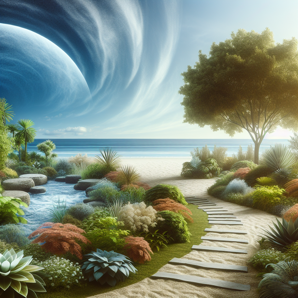 A tranquil garden or a calm beach symbolizing mental tranquility and balance.