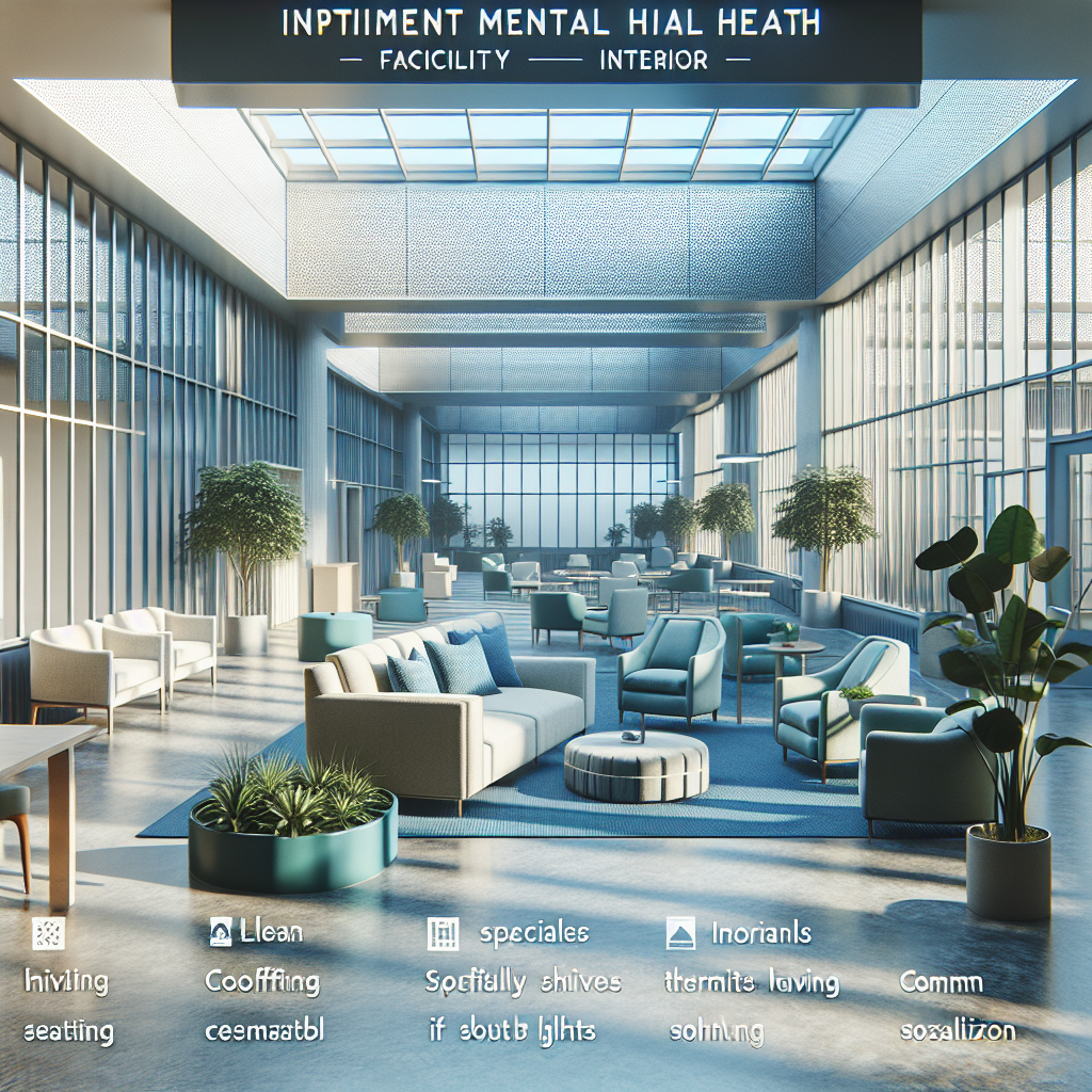 A realistic image of an inpatient mental health facility with a welcoming and supportive environment.