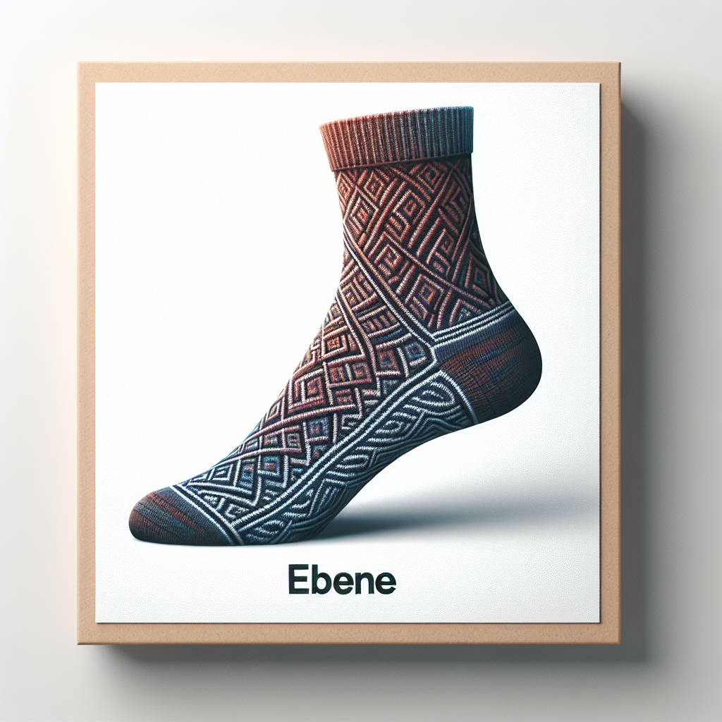 A realistic image of Ebene socks.