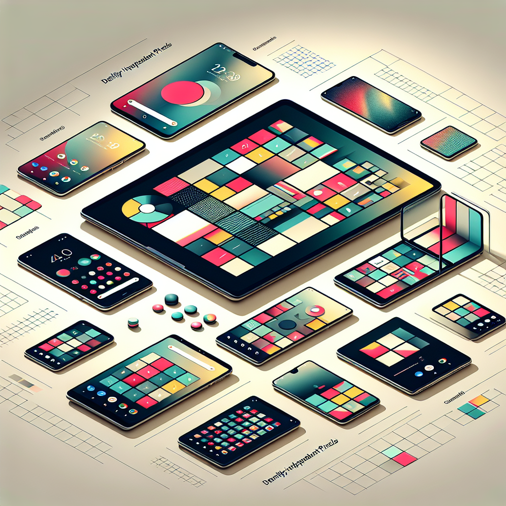 Illustration of various Android devices with different screen sizes and aspect ratios.