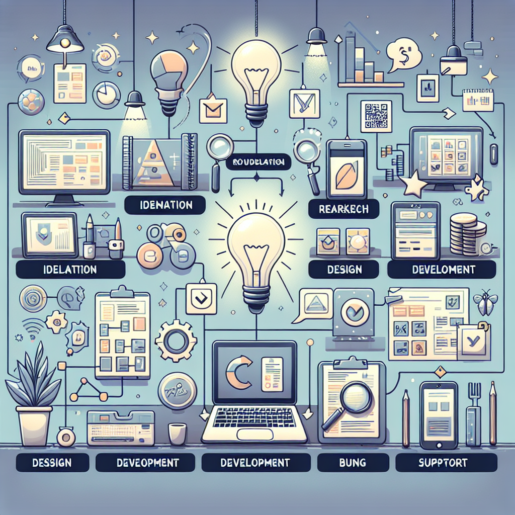 An illustrative flowchart depicting the stages of mobile development.