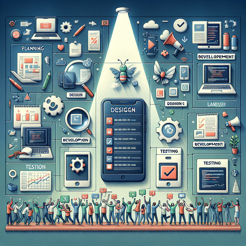 An infographic representation of app development costs stages with related icons.