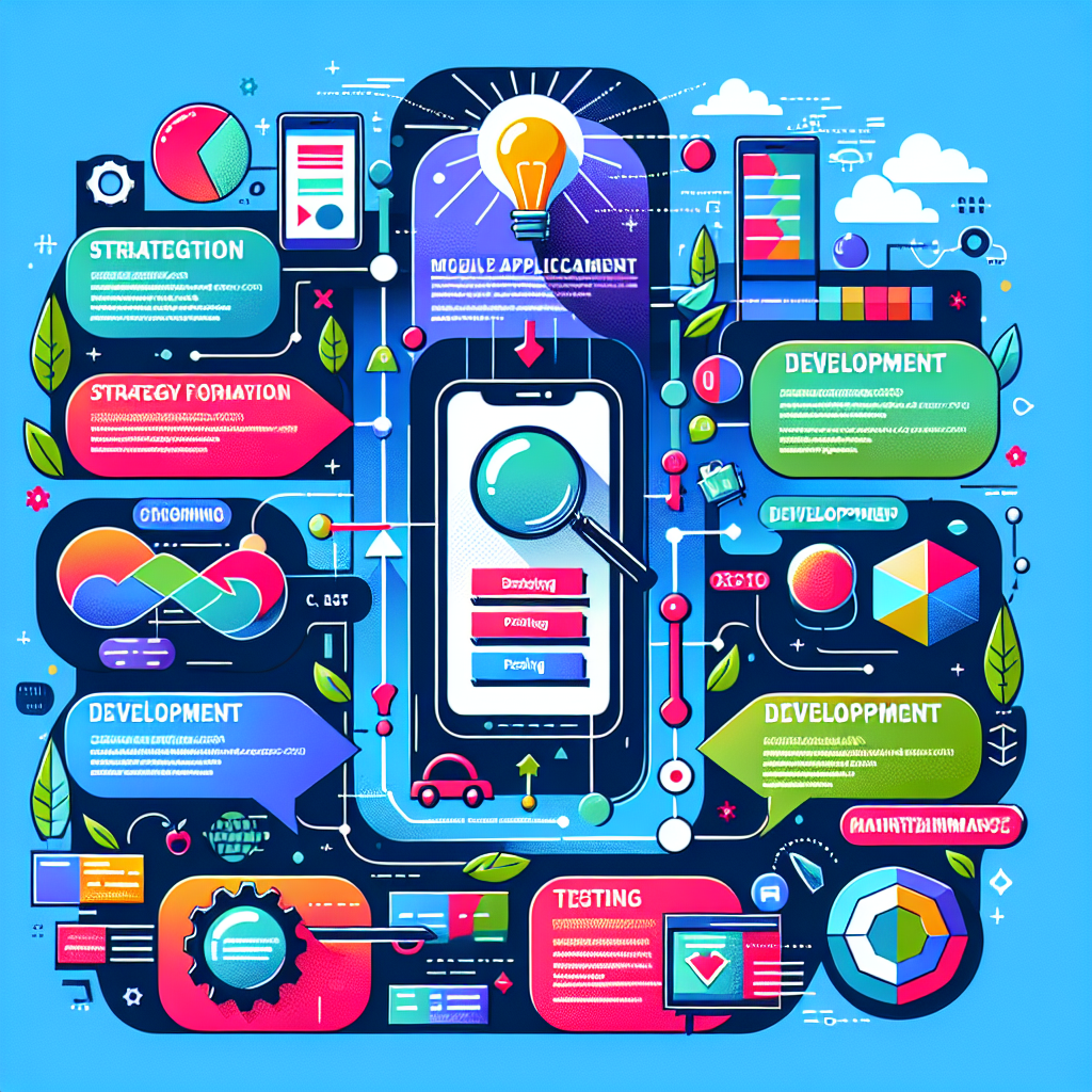 An infographic representation of the mobile application development process.