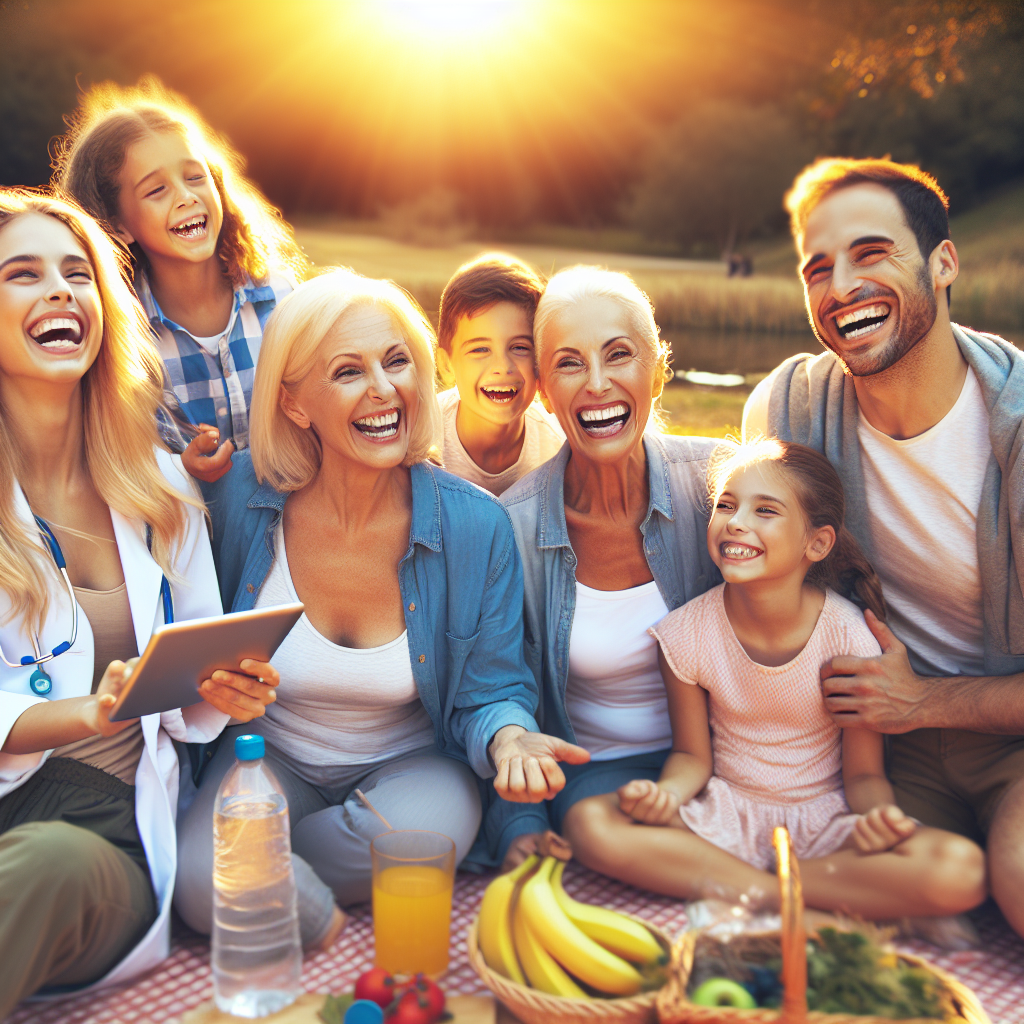 A happy family enjoying time together, engaging in a healthy activity.