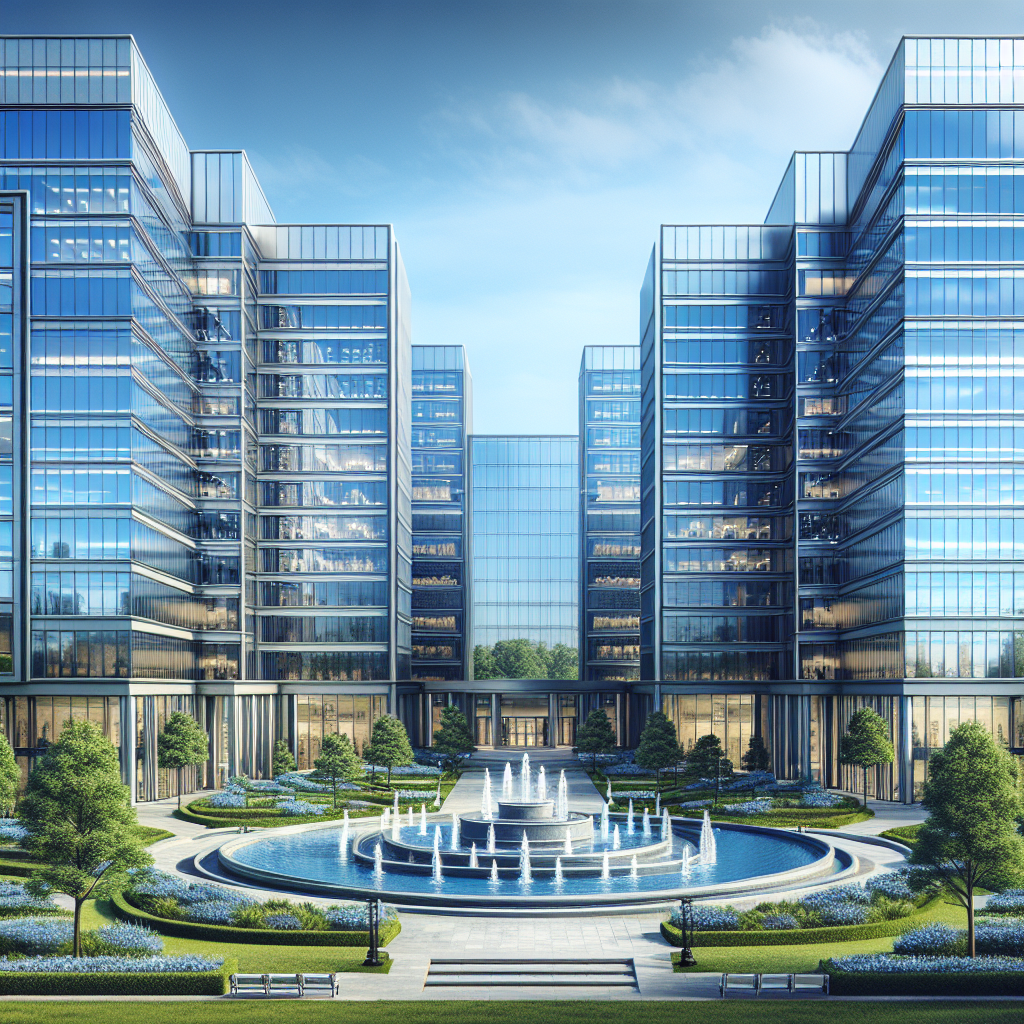 The Biggest Pharmaceutical Sales Companies You Need to Know 2 Headquarters of major pharmaceutical companies with sleek buildings and well-maintained landscapes.