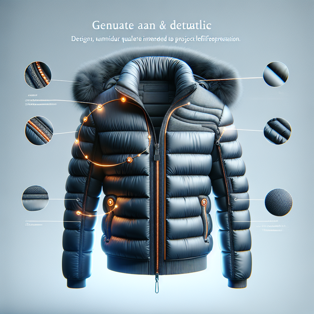 A realistic depiction of a stylish down jacket with detailed texture and quality.