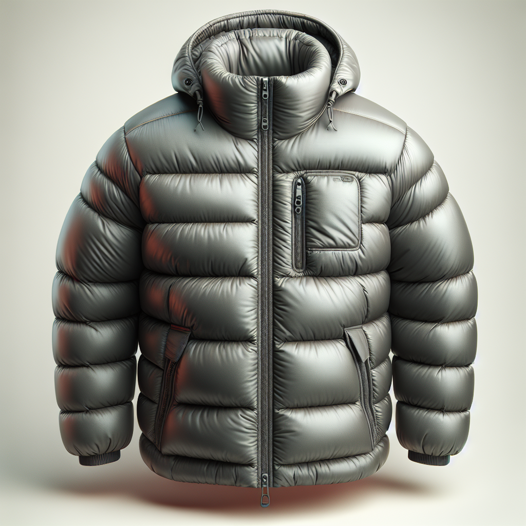 A realistic image of a vibrant down jacket.