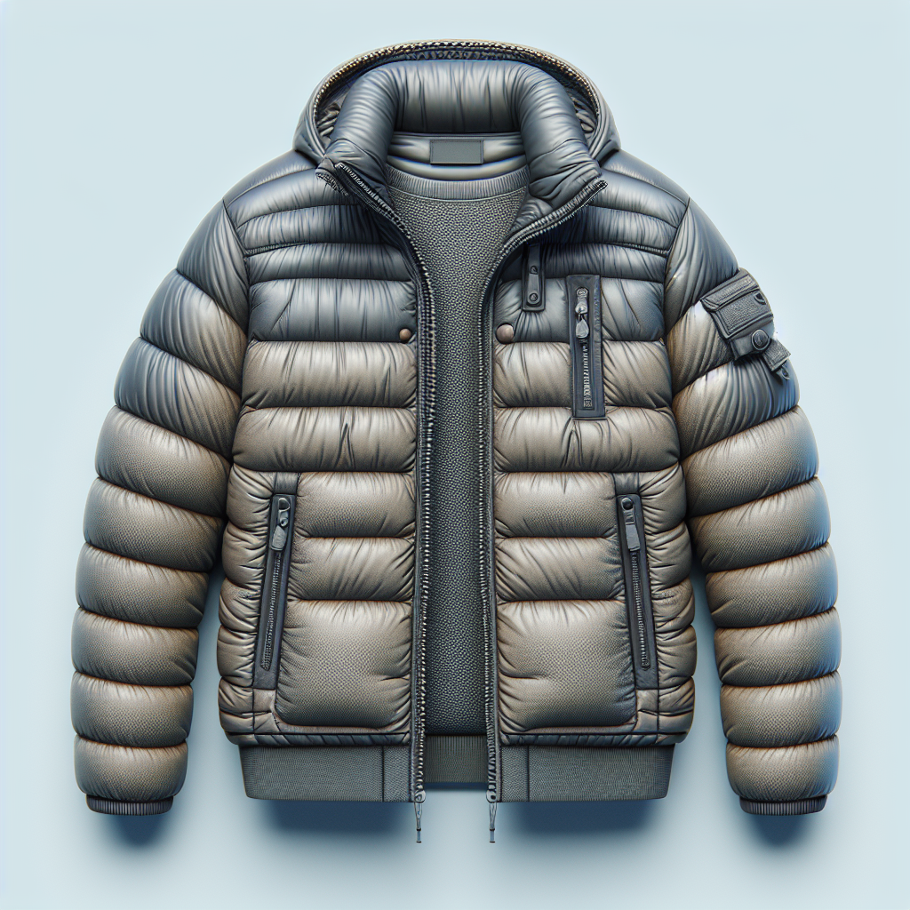 A realistic depiction of a down jacket.