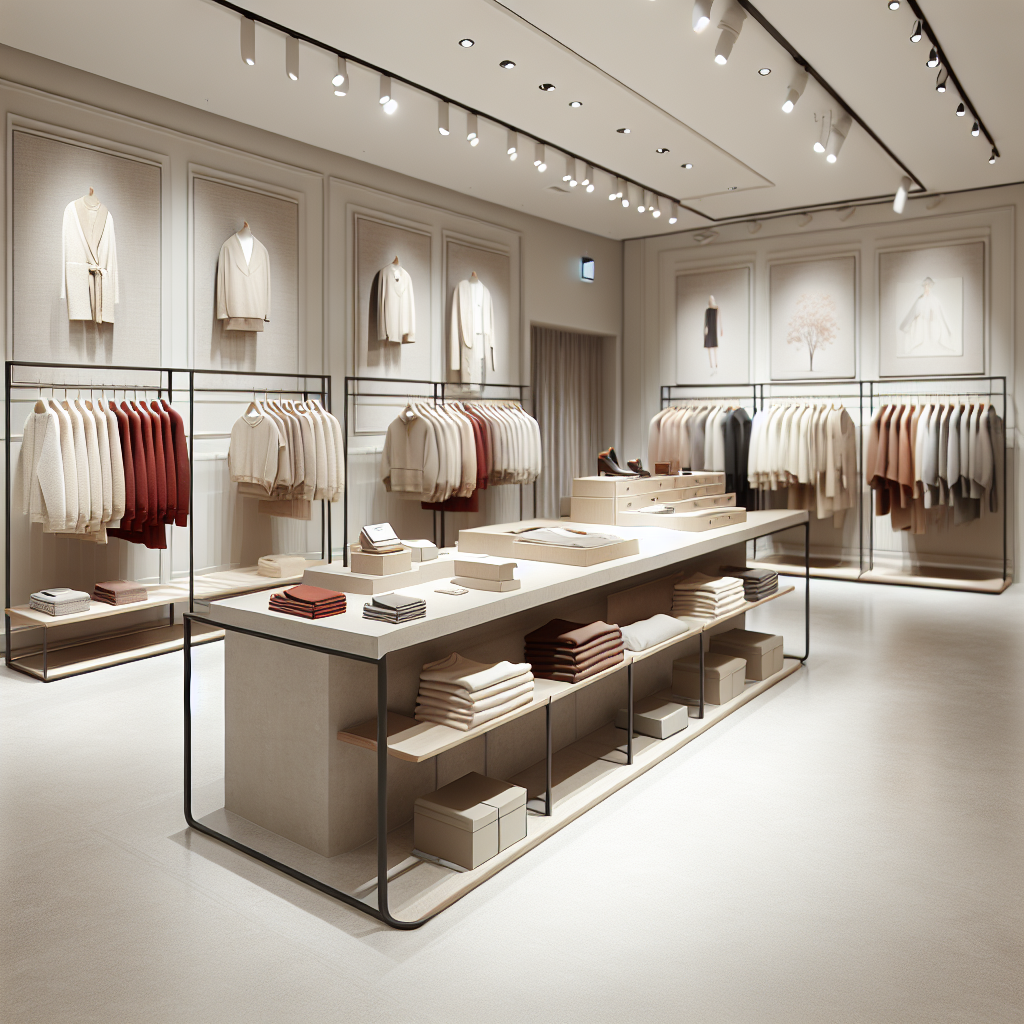 Uniqlo store interior designed with a minimalist aesthetic, showcasing the brand's philosophy of simplicity and longevity.