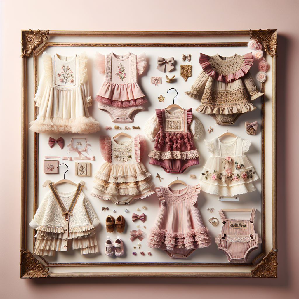 Adorable newborn clothes for girls in a realistic style