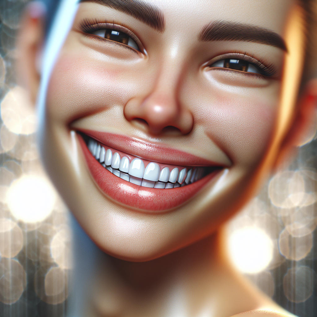 Realistic image of a person with a pure white, radiant smile.