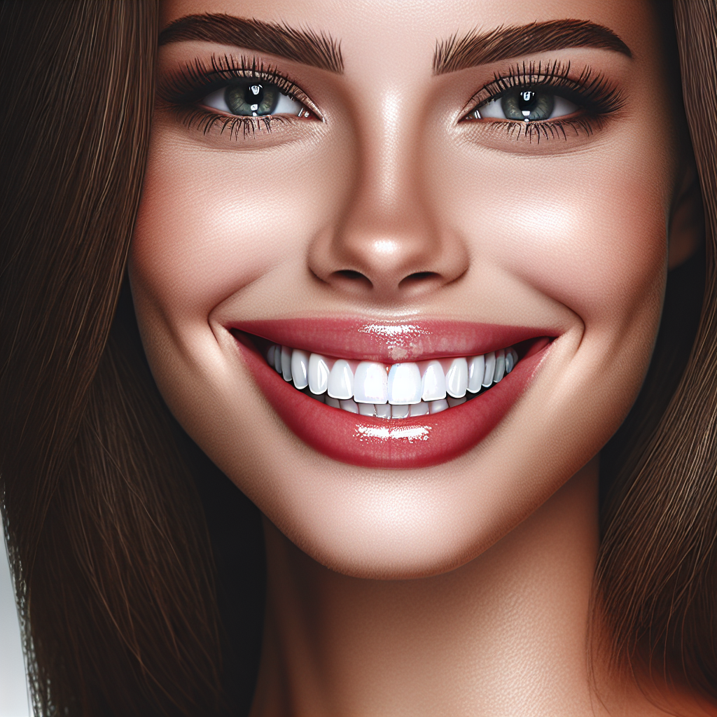 Realistic image of a person with a bright, perfect smile.