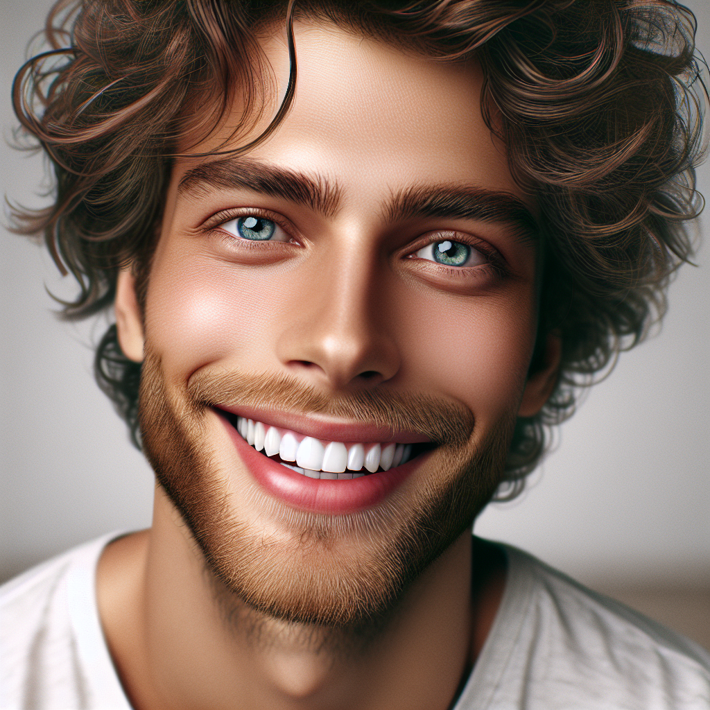 A person with a bright, confident smile and whiter teeth.