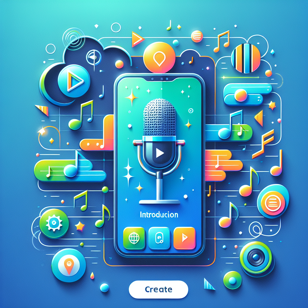 Realistic image depicting the introduction of a karaoke app with microphones and musical notes.