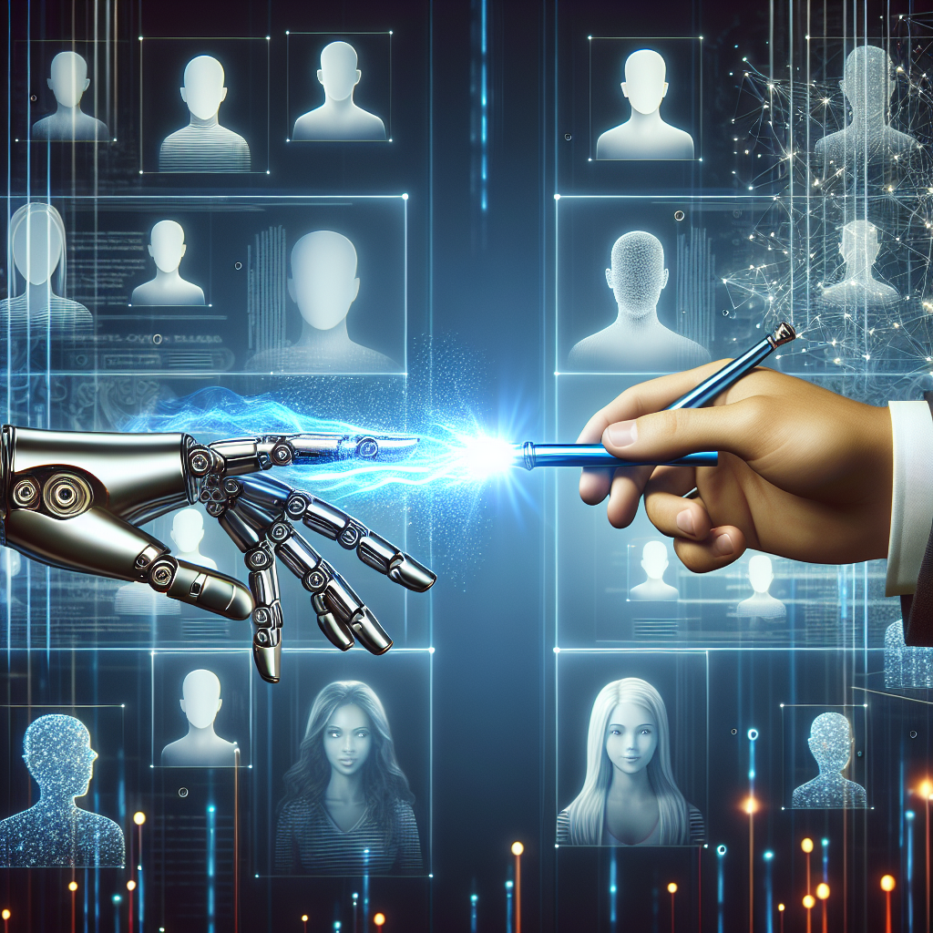 Revolutionize Your Sales: AI Lead Generation Techniques 4 A humanoid robot hand passing a glowing digital baton to a human hand, with lead profiles and data graphs in the background, symbolizing AI-powered sales transformation.