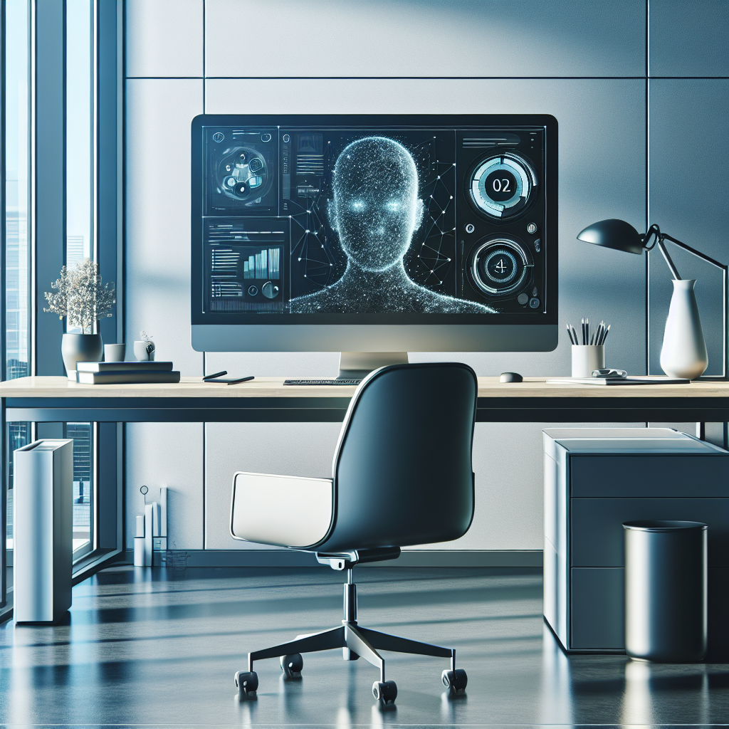 Top AI Marketing Automation Tools You Need to Know! 3 A modern office workspace with a computer showing AI and marketing automation tools represented abstractly, no text.