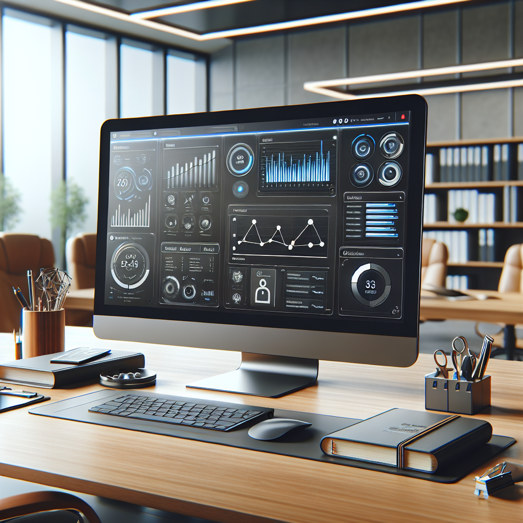 Best Email Marketing Service for Large Lists: Top Picks 1 A modern digital workspace with a computer monitor displaying an email marketing dashboard, surrounded by tech gadgets and office supplies.