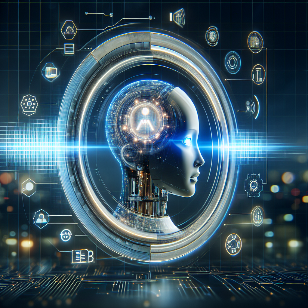 A realistic depiction of an AI-powered sales funnel in action with futuristic digital elements.