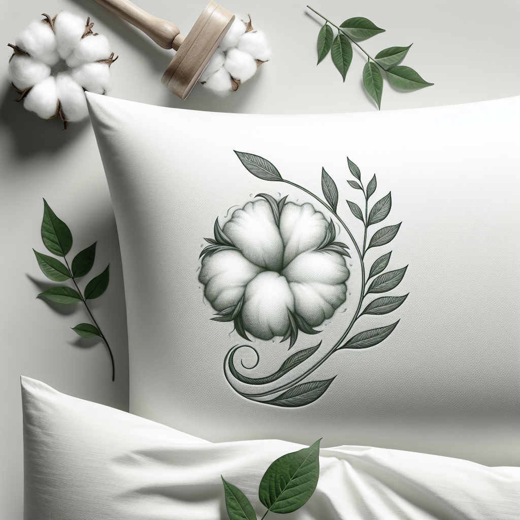 Realistic image of sustainable cotton pillows based on a reference URL.