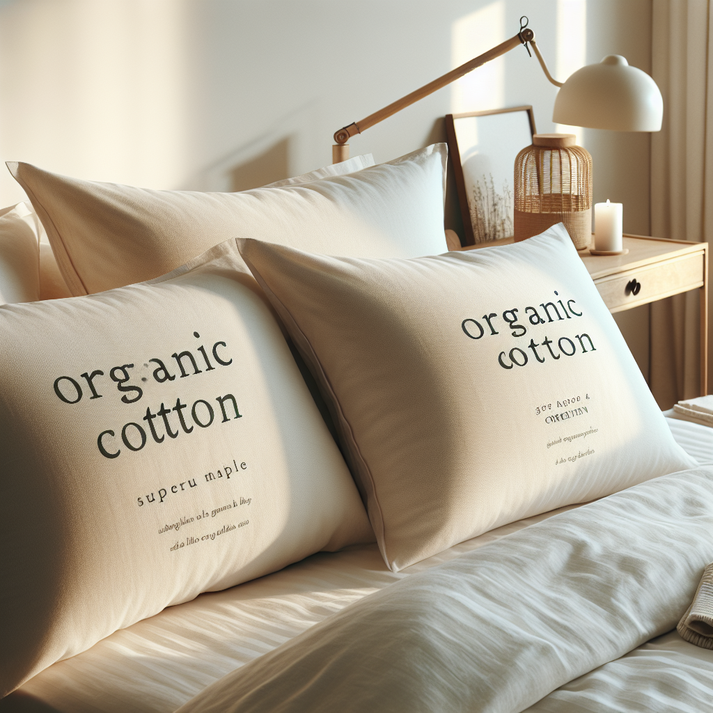 A realistic image of organic cotton pillow cases.