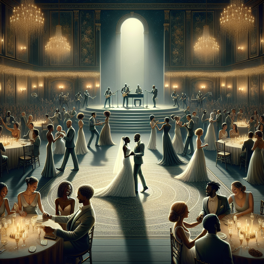 A Grand Wedding Hall With A Couple Dancing To The Ultimate Wedding Soundtrack.