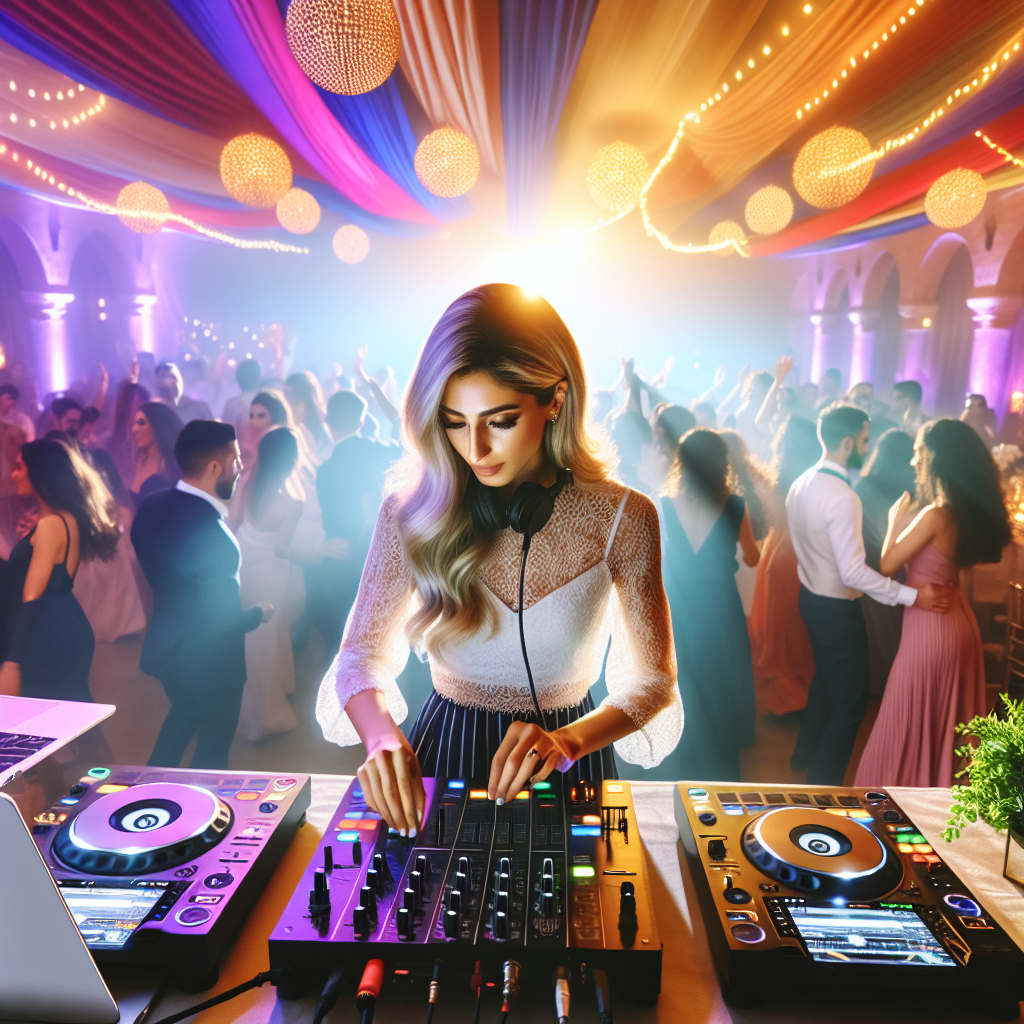A Wedding Dj At A Reception With A Realistic Style.