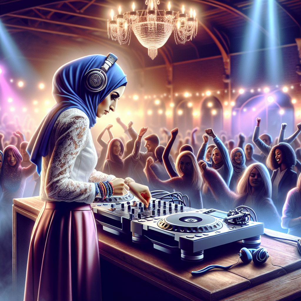 A Vibrant And Realistic Depiction Of Affordable Dj Services In Maine, Featuring Professional Dj Equipment And A Lively Event Atmosphere.